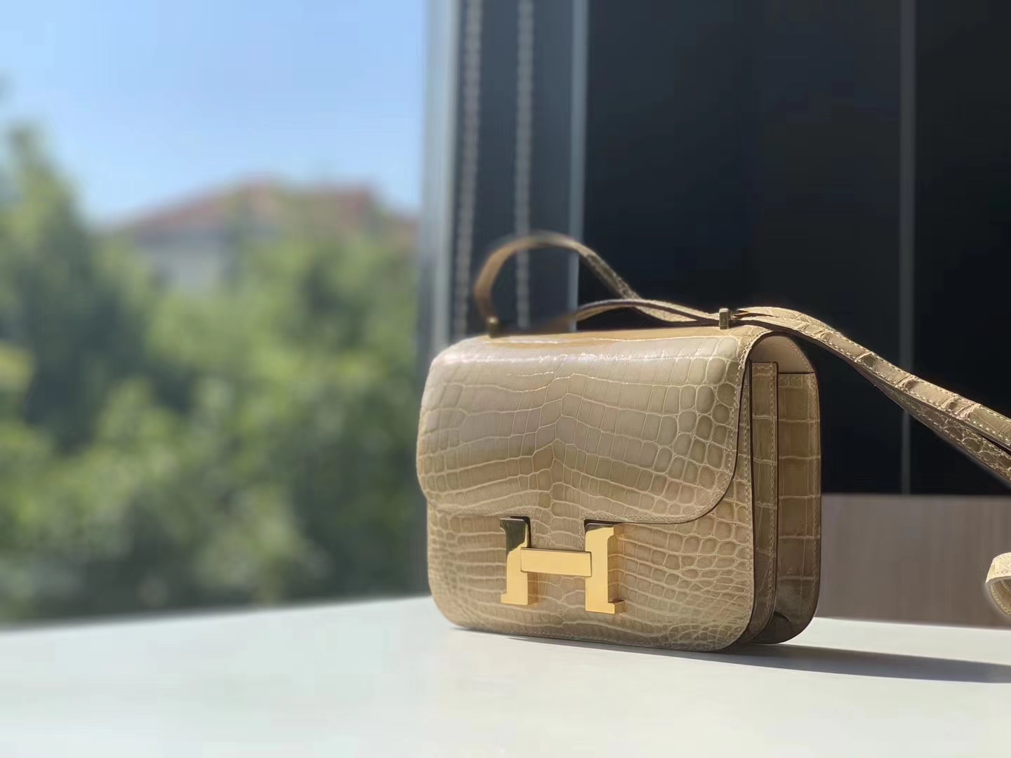 HERMES 康康 空姐包 Constance 鳄鱼 金扣 银扣 可接受定制 大象灰-铂金女王 HERMES 康康 空姐包 Constance 鳄鱼 金扣 银扣 可接受定制 大象灰