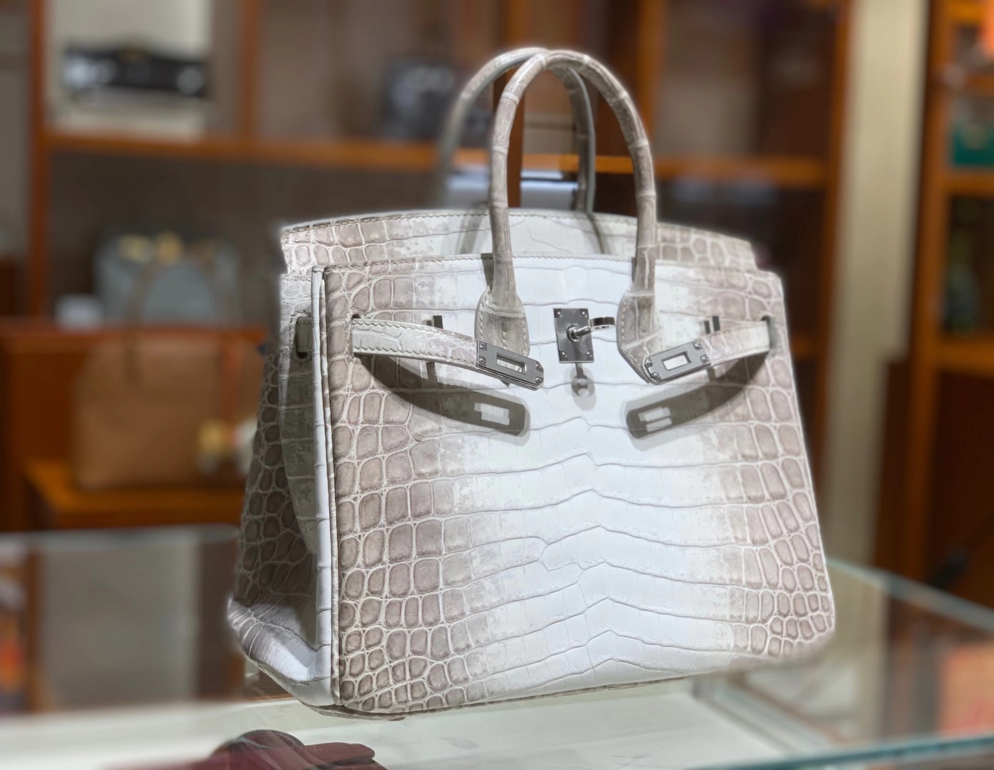 HERMES爱马仕 喜马拉雅 Birkin 25CM 金扣银扣 现货 可接受订货 原厂进口鳄鱼皮