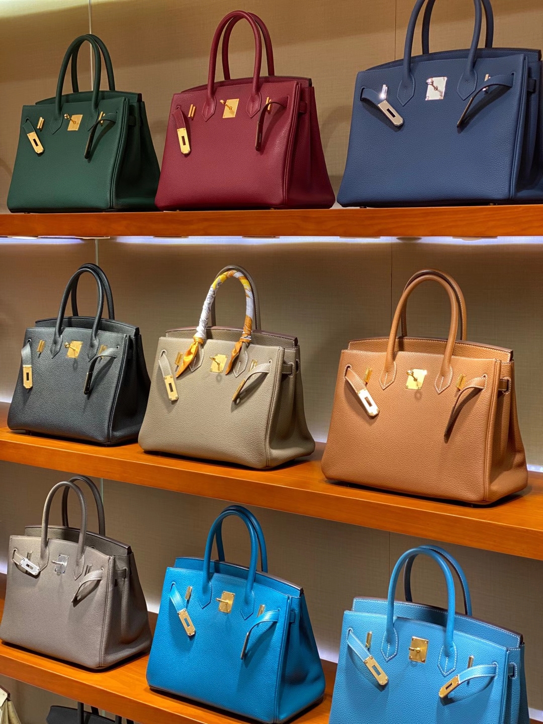 HERMES 爱马仕 Birkin 铂金包 30 TOTO 球纹手感 金扣 银扣 可接受定制