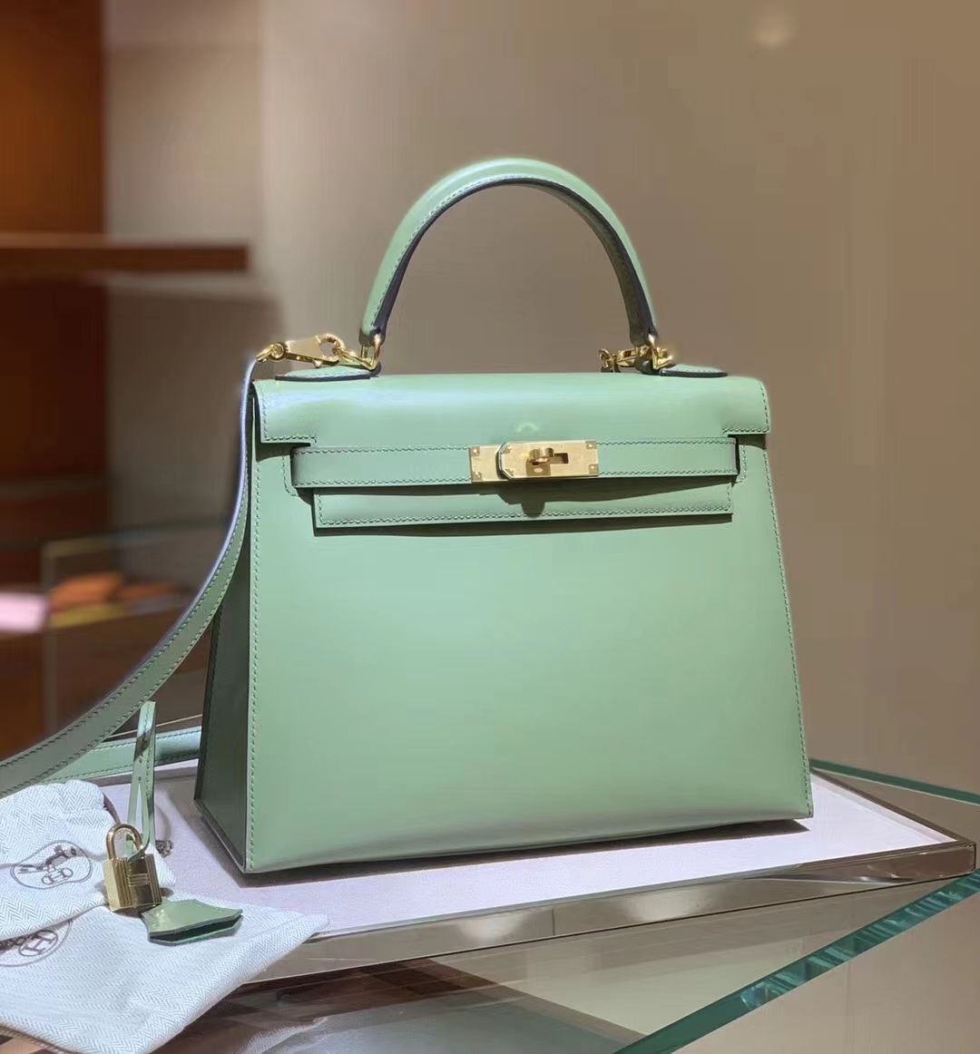 HERMES爱马仕 牛油果 BOX皮 凯莉包 Kelly 金扣银扣 现货 可接受订货