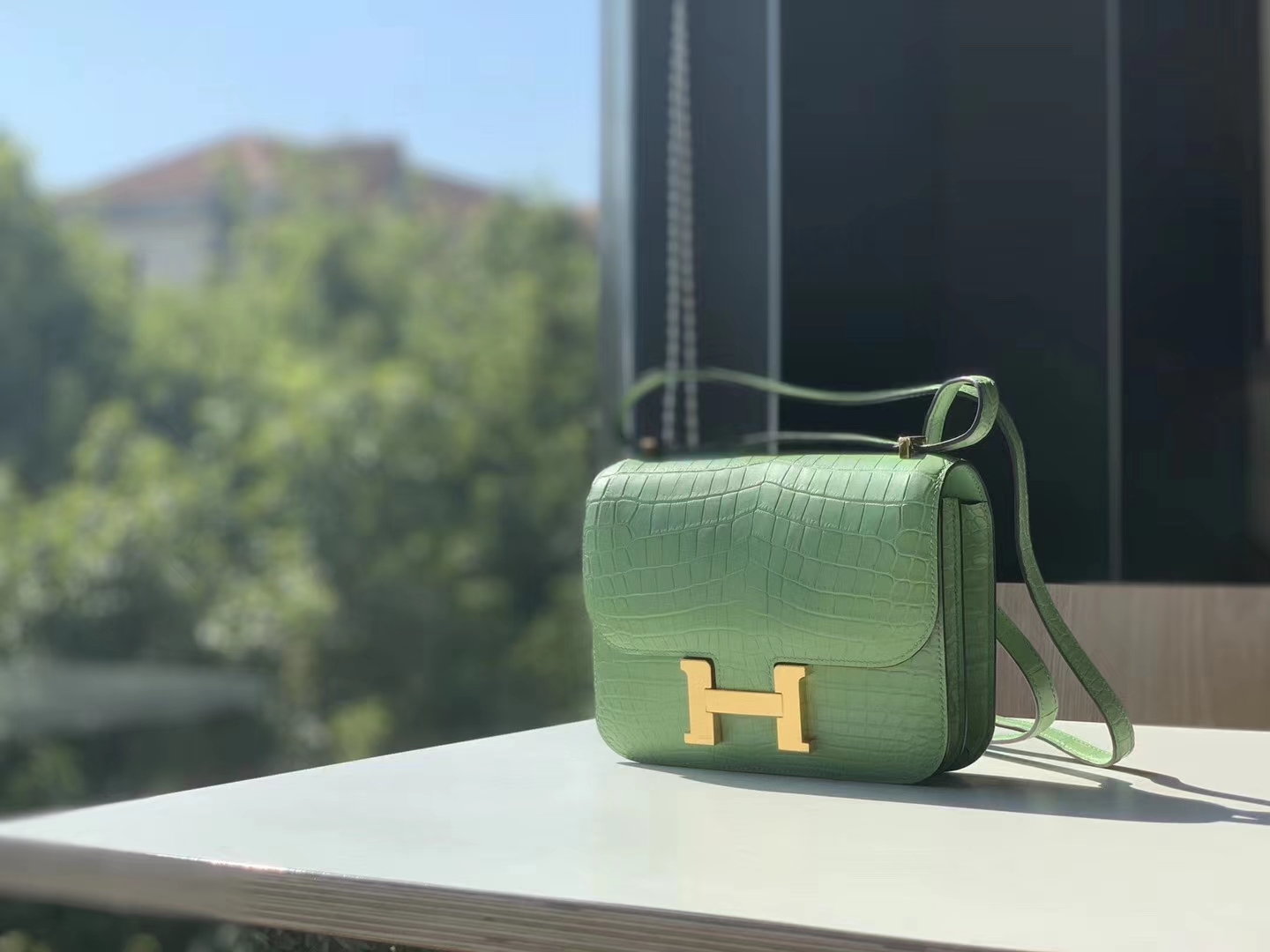 HERMES 康康 空姐包 Constance 鳄鱼 金扣 银扣 可接受定制 牛油果绿-铂金女王 HERMES 康康 空姐包 Constance 鳄鱼 金扣 银扣 可接受定制 牛油果绿
