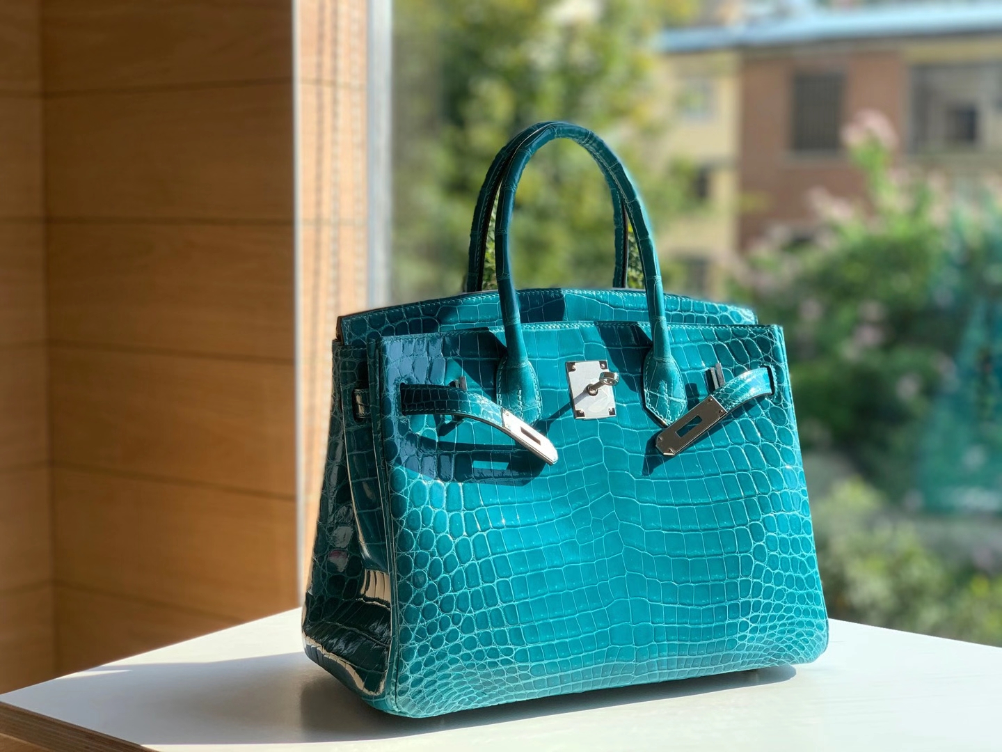 HERMES 爱马仕 铂金包 Birkin 爱马仕官网现货 Bk 25高光鳄鱼皮 新水绿-铂金女王 HERMES 爱马仕 铂金包 Birkin 爱马仕官网现货 Bk 25高光鳄鱼皮 新水绿