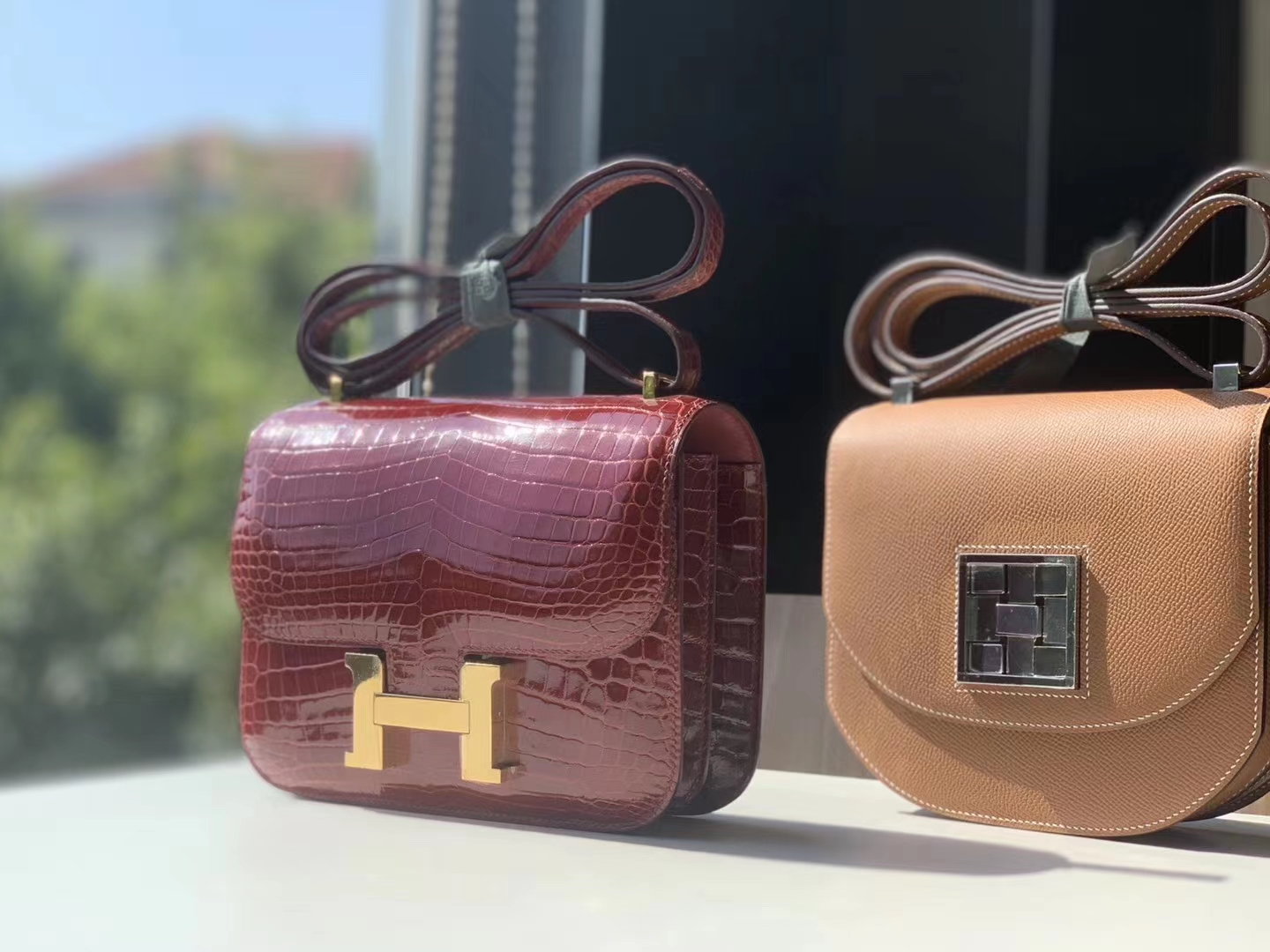 HERMES 康康 空姐包 Constance 鳄鱼 金扣 银扣 可接受定制 酒红-铂金女王 HERMES 康康 空姐包 Constance 鳄鱼 金扣 银扣 可接受定制 酒红