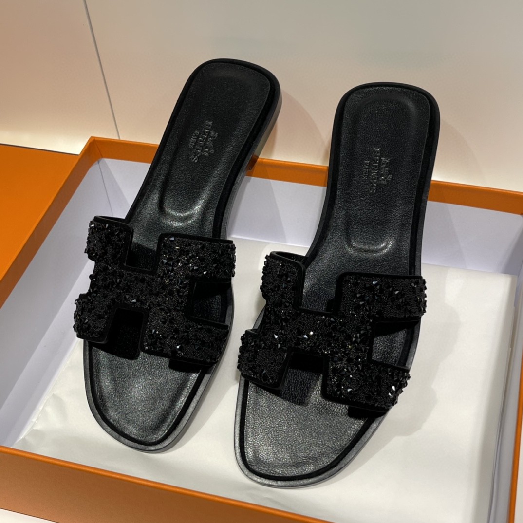 HERMES 爱马仕 黑色大钻款 纯手工定制 意大利树羔皮大底 Size:35-41 (偏小一码)-铂金女王 HERMES 爱马仕 黑色大钻款 纯手工定制 意大利树羔皮大底 Size:35-41 (偏小一码)