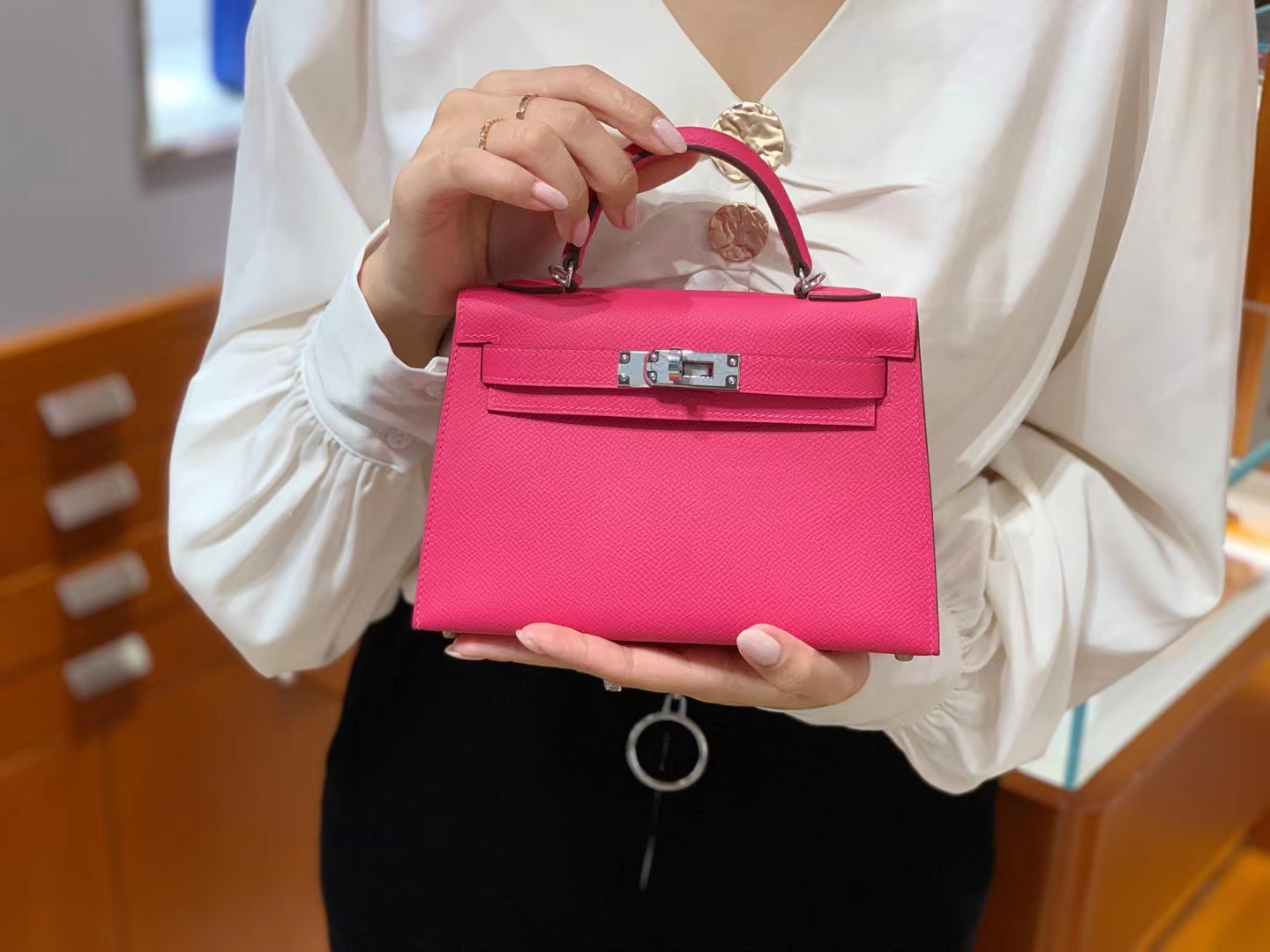 爱马仕 Hermes Kelly 二代 Epsom皮 糖果粉 现货-铂金女王 爱马仕 Hermes Kelly 二代 Epsom皮 糖果粉 现货