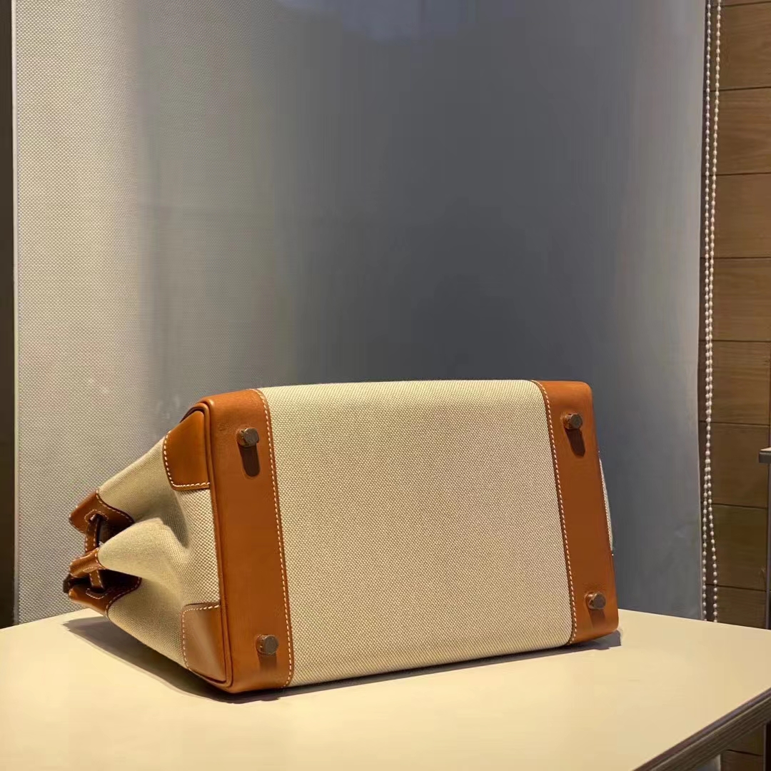 HERMES 爱马仕 铂金 Birkin Barenia canvas 今夏最值得入手的新铂金拼帆布