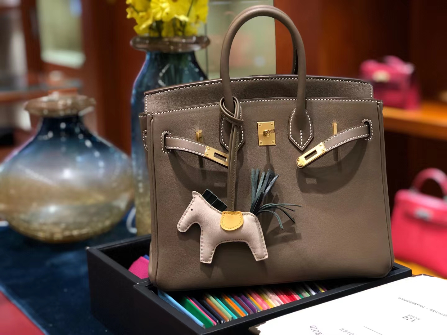 爱马仕 HERMES Birkin 25 swift皮 大象灰 金扣 现货