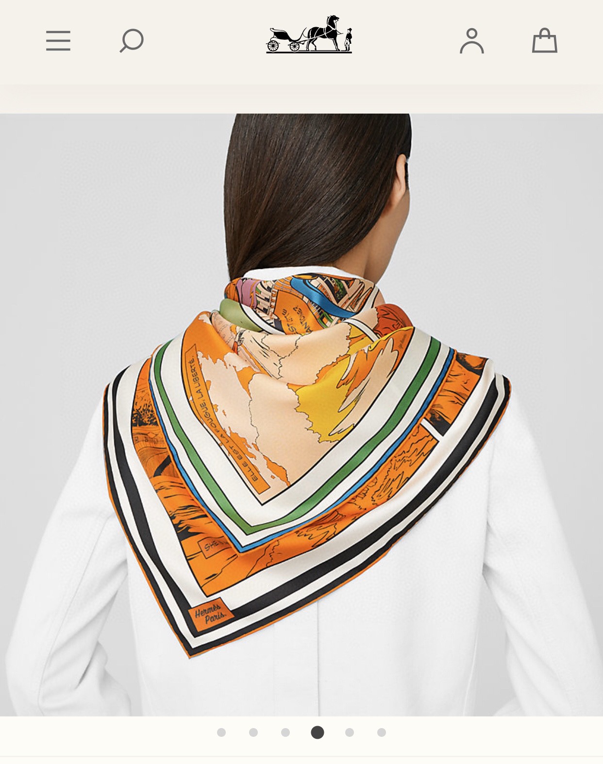 Hermes 爱马仕 《 wow 》双面方巾 橙色 90*90cm 100%真丝 18mm足专柜克重 进口原版台版套色