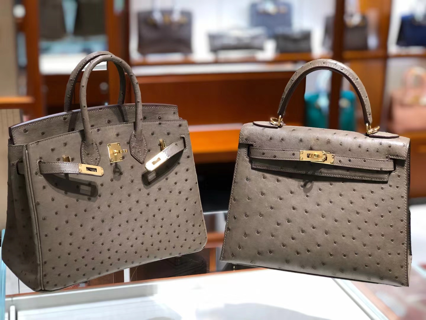 HERMES 爱马仕 Kelly 25cm kk级鸵鸟皮 大象灰现货-铂金女王 HERMES 爱马仕 Kelly 25cm kk级鸵鸟皮 大象灰现货
