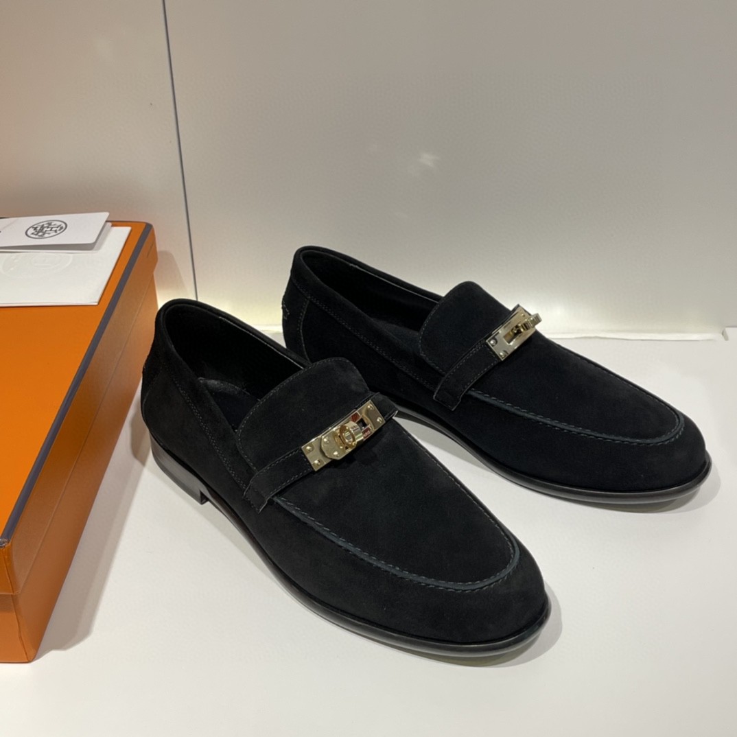 HERMES爱马仕 Destin 女士乐福鞋 采用正品小牛皮 316精钢 意大利原厂进口真皮大底 码数:35-41 (可定制半码) 码数不调换