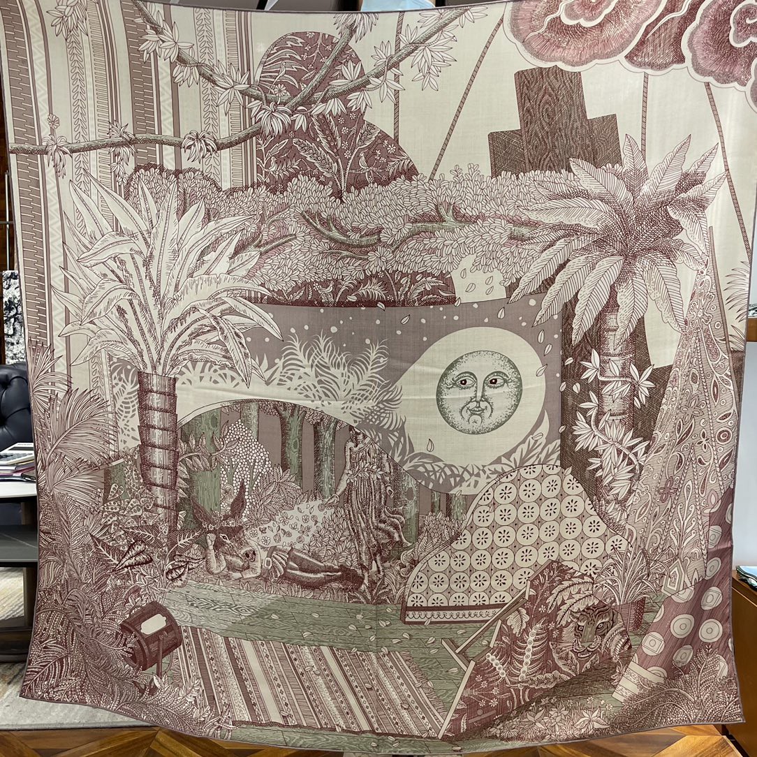 HERMES  爱马仕围巾 秋季新款  Size：140x140cm 丝绒材质 代购品质