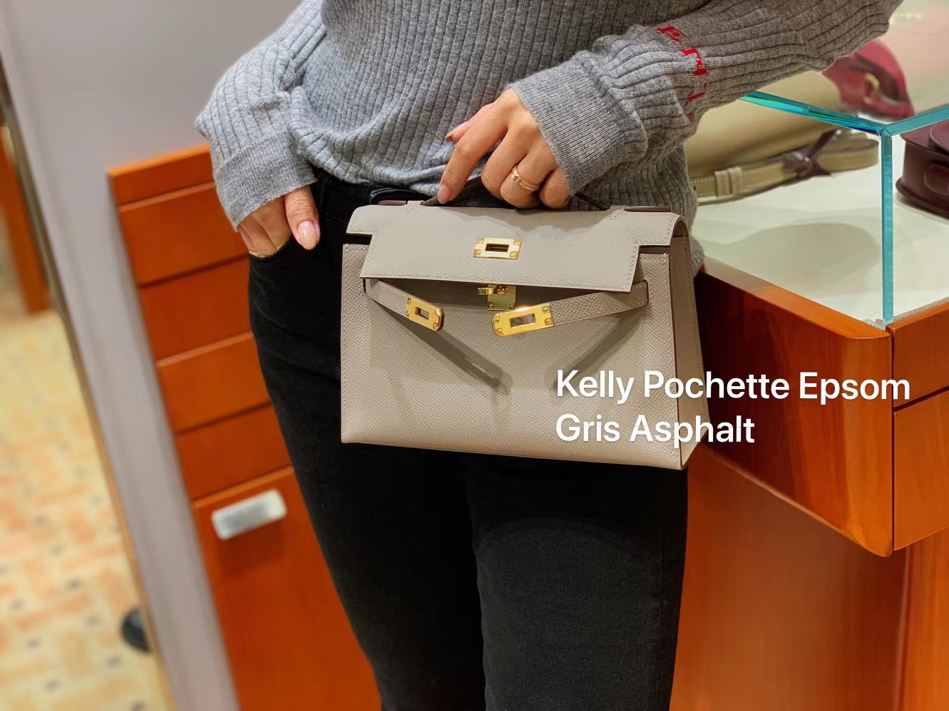 爱马仕 HERMES Mini Kelly 一代 沥青灰 Epsom 配全套专柜原包装-铂金女王 爱马仕 HERMES Mini Kelly 一代 沥青灰 Epsom 配全套专柜原包装