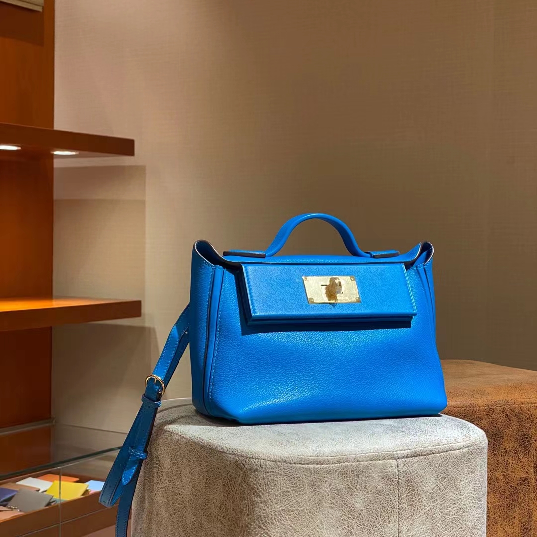 HERMES 爱马仕官网推荐 kelly24/24 电光蓝金扣 接受订单