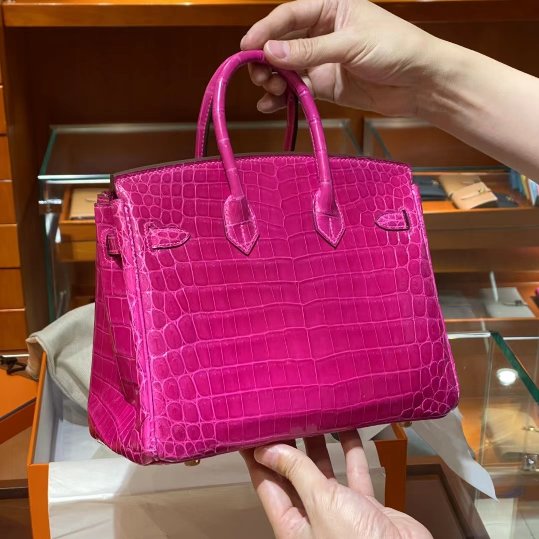 HERMES 爱马仕 铂金包 Birkin 金扣 鳄鱼肚皮 天方夜谭紫