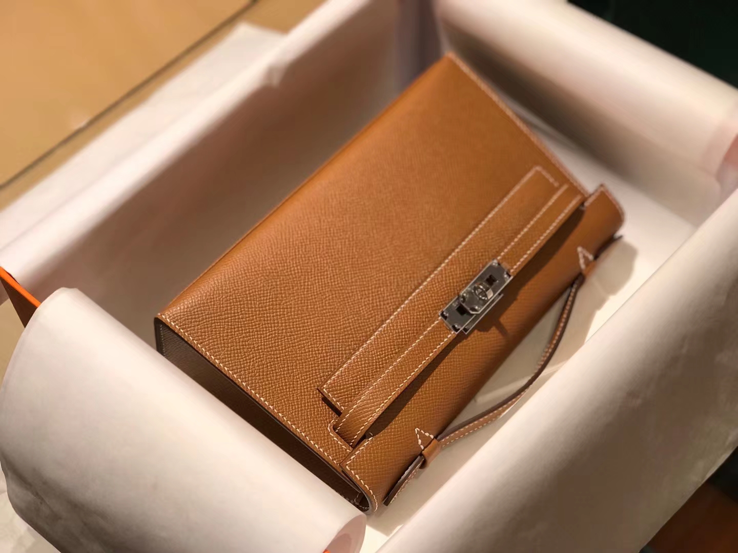 爱马仕 HERMES Mini Kelly 一代  金棕 Epsom 配全套专柜原包装