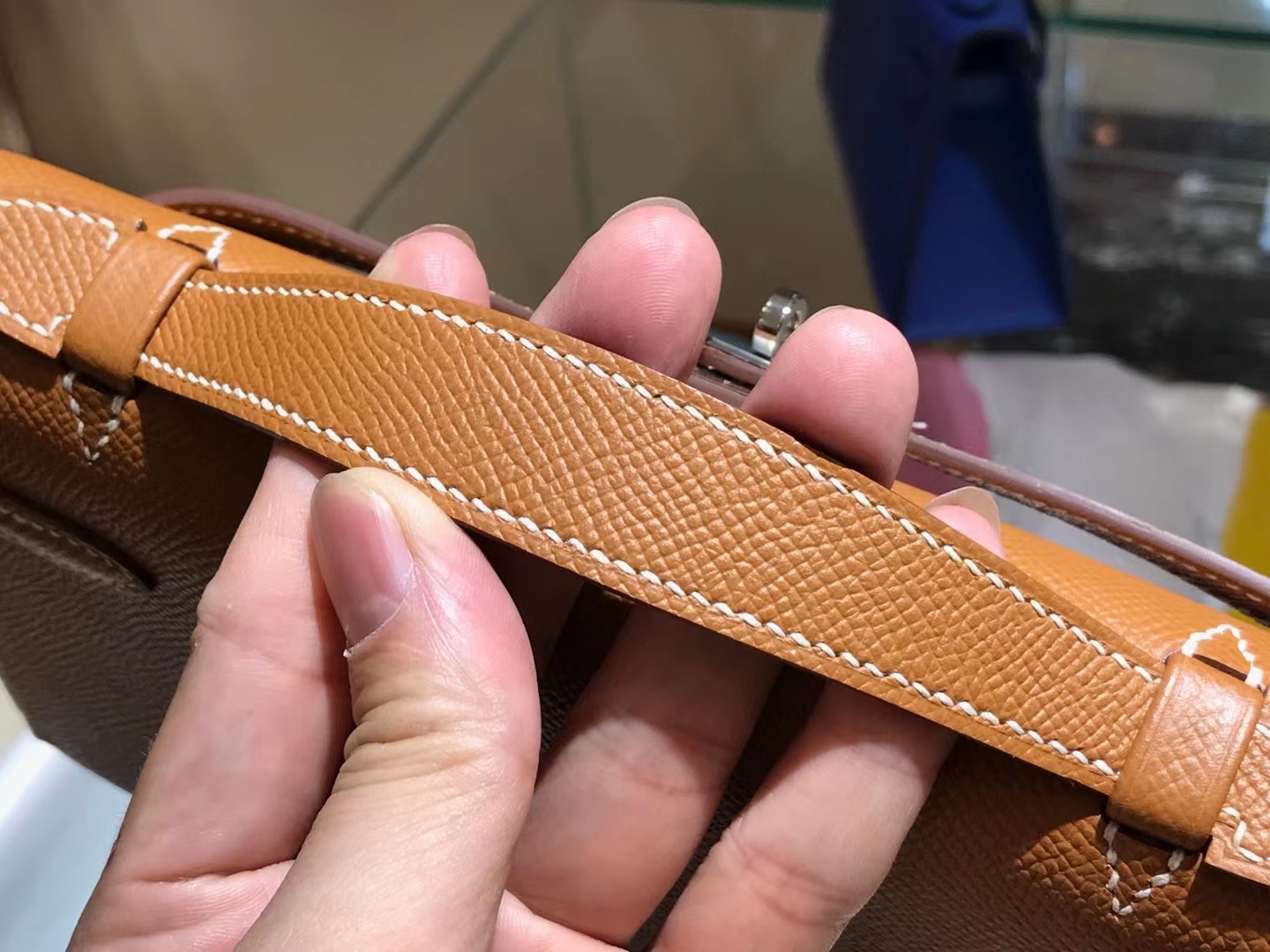爱马仕 HERMES Mini Kelly 一代  金棕 Epsom 配全套专柜原包装