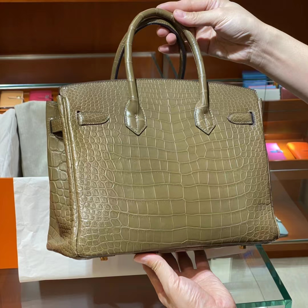 HERMES 香港爱马仕官网 铂金包 Birkin 金扣 维罗纳绿