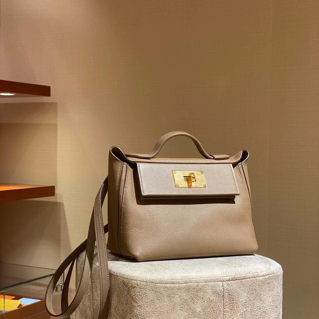 HERMES 爱马仕官网推荐 kelly24/24 大象灰金扣 接受订单