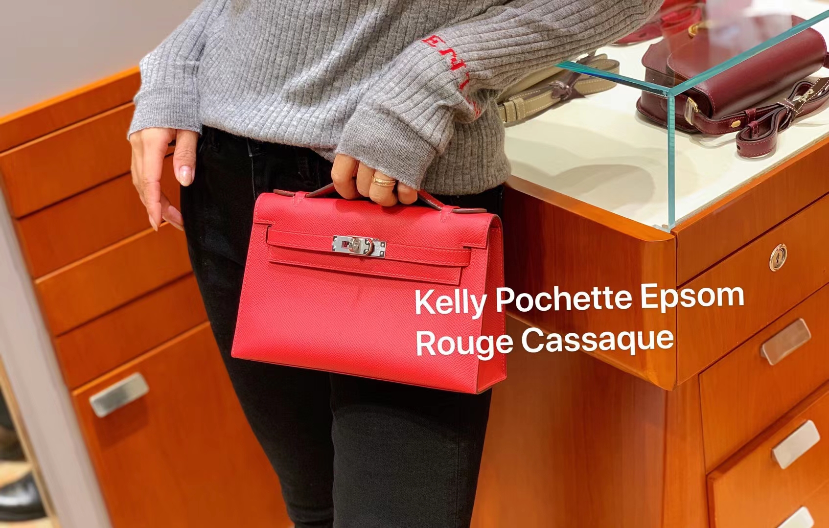爱马仕 HERMES Mini Kelly 一代 法拉利红 Epsom 配全套专柜原包装