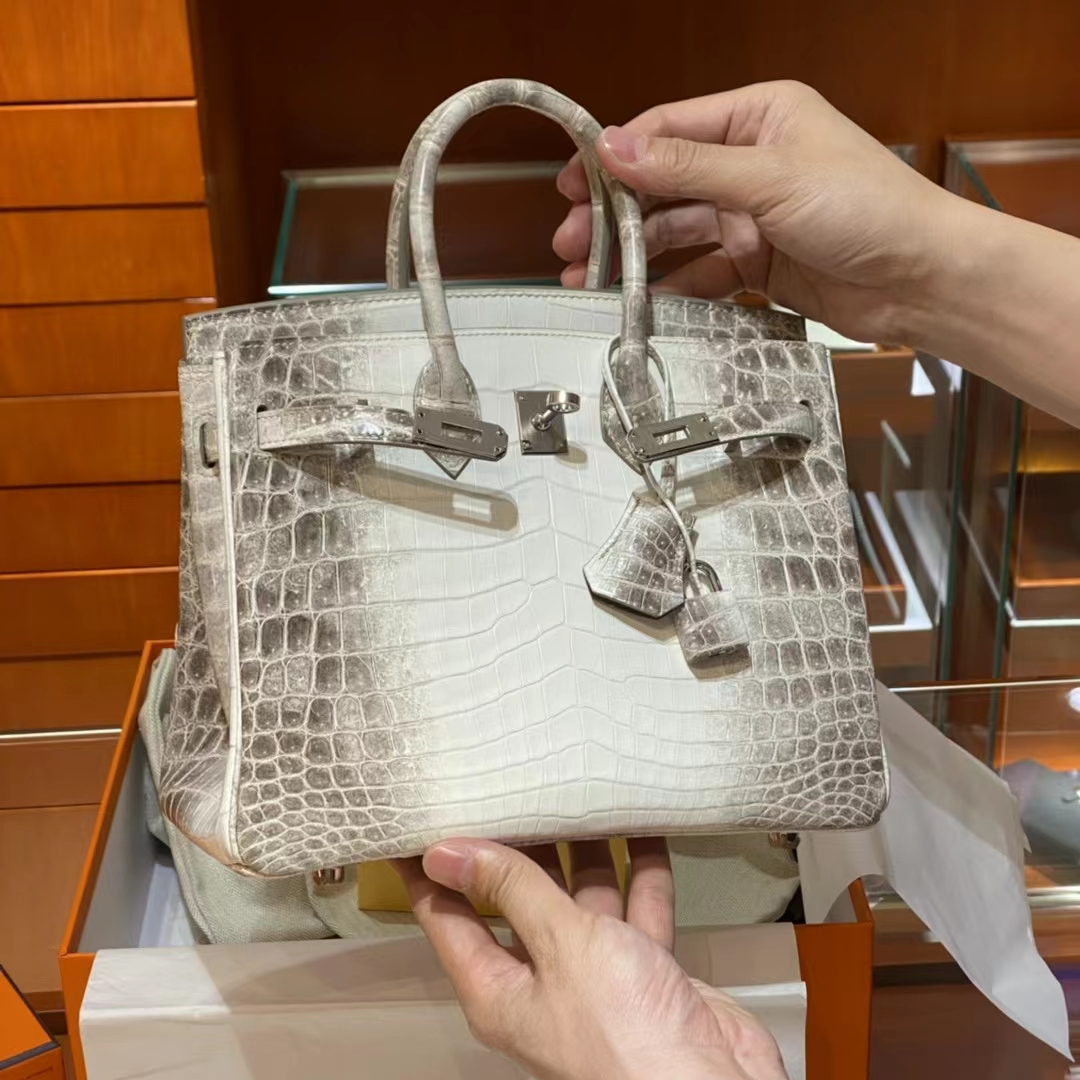 HERMES 爱马仕 铂金包 Birkin 金扣 鳄鱼肚皮 喜马拉雅