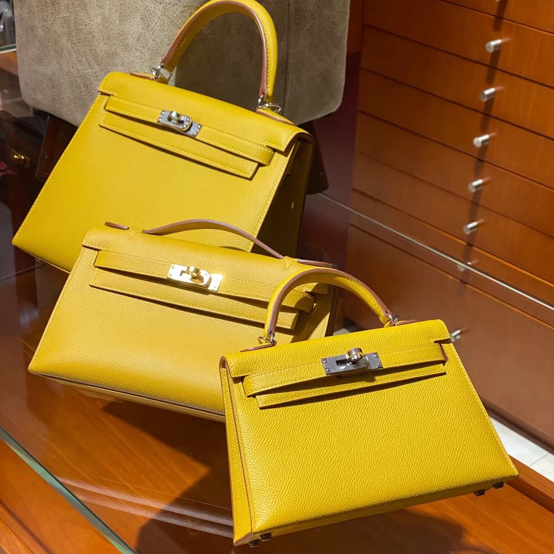 HERMES官网 香港爱马仕 凯莉Kelly 25 Mini Kelly 琥珀黄-铂金女王 HERMES官网 香港爱马仕 凯莉Kelly 25 Mini Kelly 琥珀黄