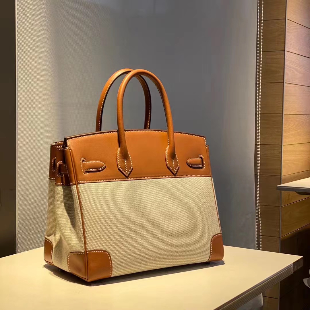 Birkin 25cm togo皮 配色  过年聚会最美选择 金棕色拼帆布