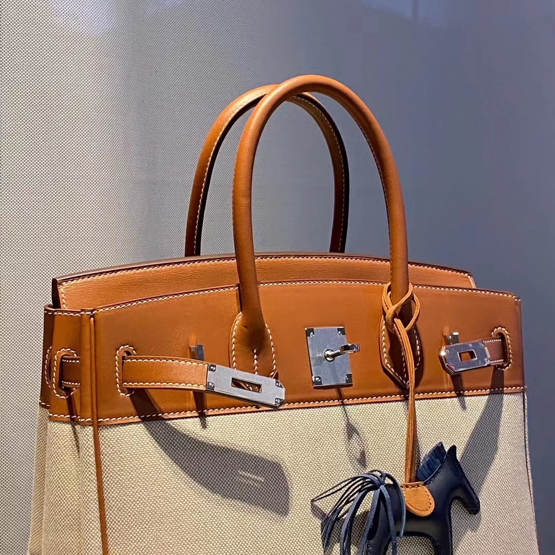 Birkin 25cm togo皮 配色  过年聚会最美选择 金棕色拼帆布