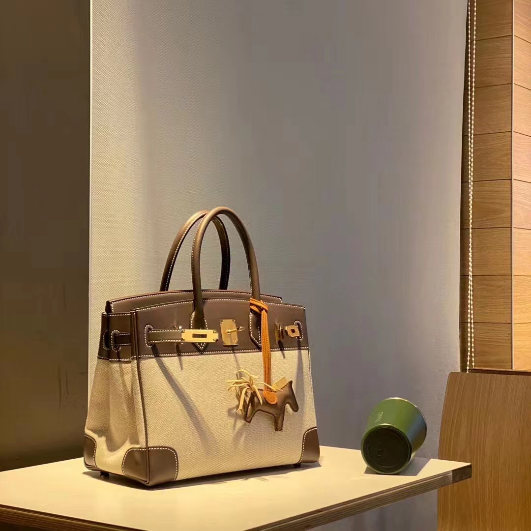 Birkin 25cm togo皮 配色 过年聚会最美选择 拼帆布-铂金女王 Birkin 25cm togo皮 配色 过年聚会最美选择 拼帆布