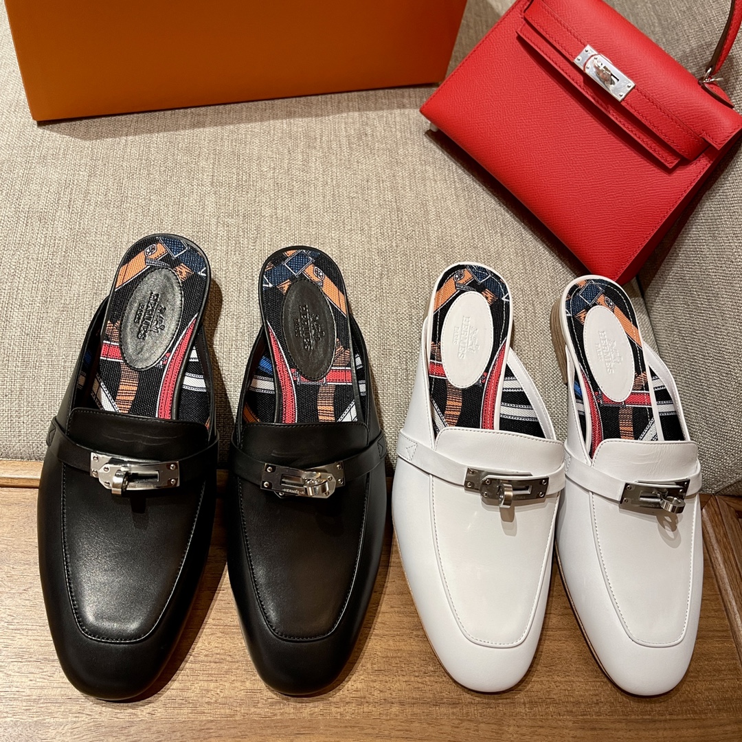 Hermes 爱马仕 乐福鞋 Kelly扣包头半拖 H单鞋