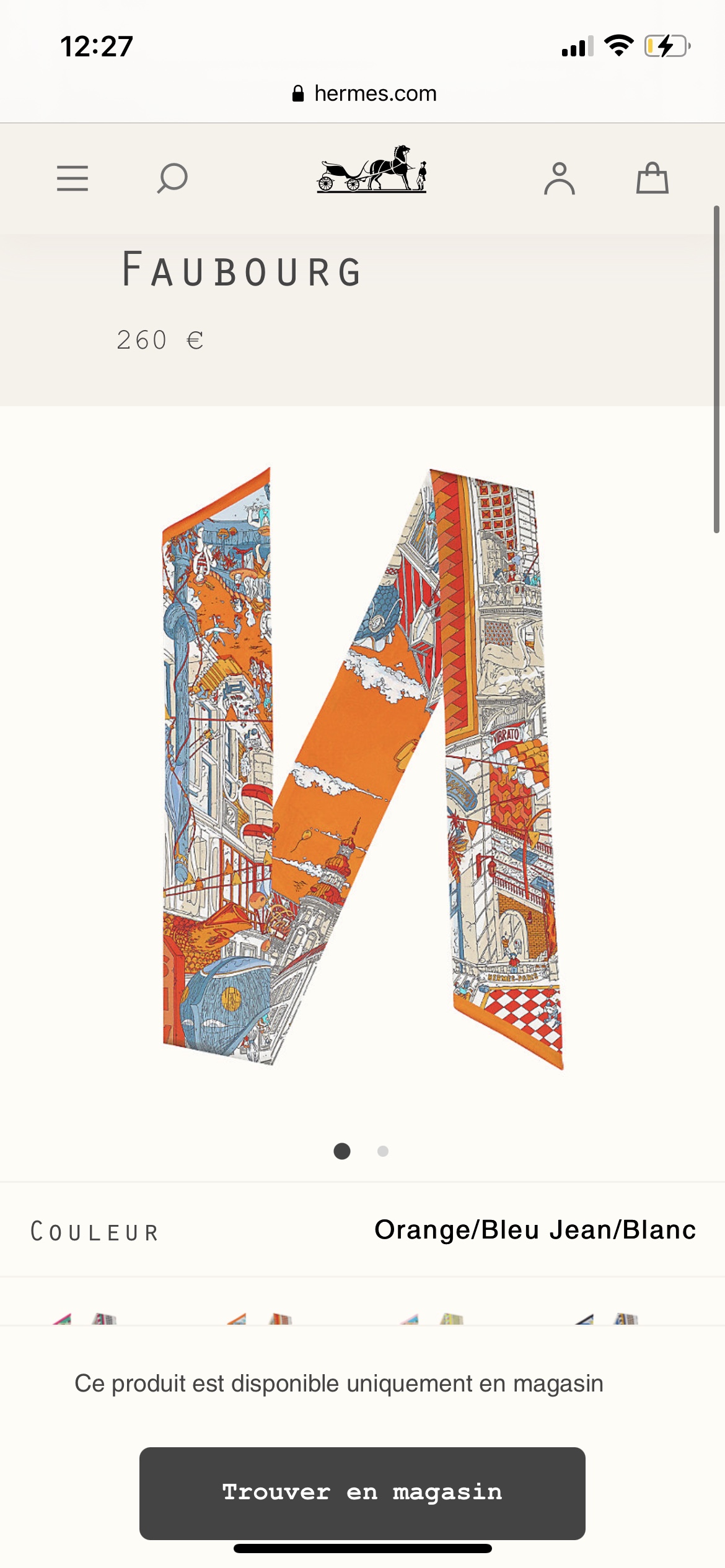 Hermes 《福宝大道 Maxi Twilly 》长巾 橙色 Size：10*160cm 100%桑蚕丝