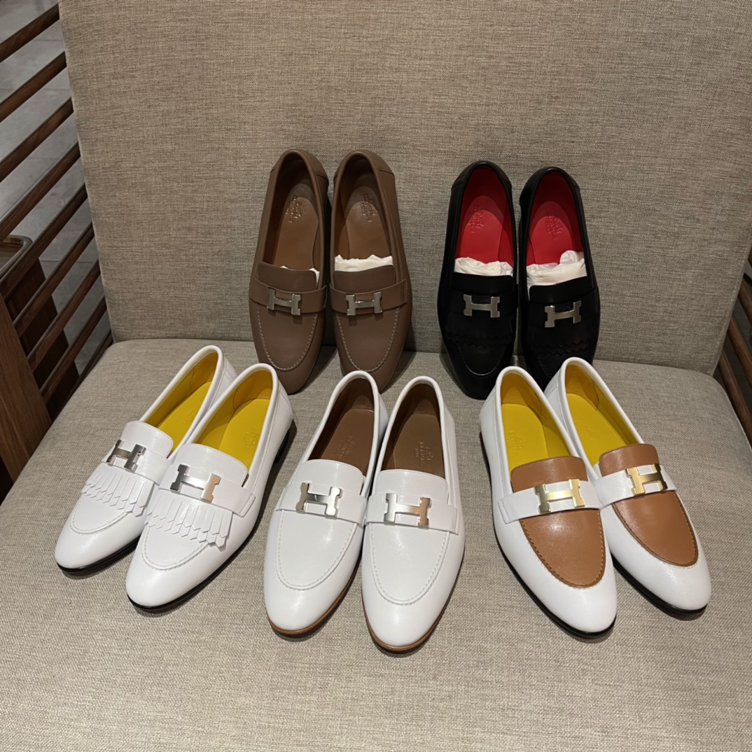 Hermes 爱马仕 乐福鞋 Kelly扣包头鞋 H单鞋-铂金女王 Hermes 爱马仕 乐福鞋 Kelly扣包头鞋 H单鞋