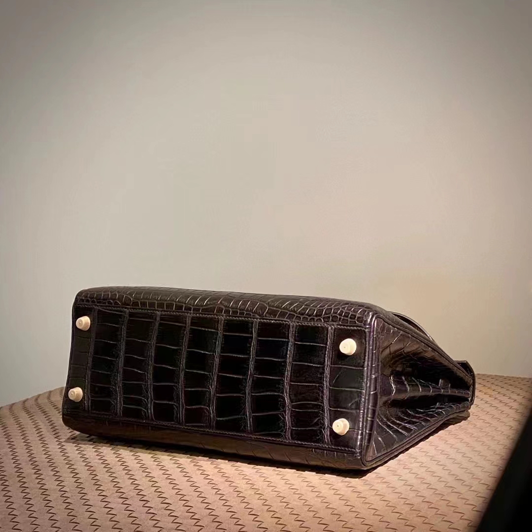 Kelly 25/28cm 美洲鳄鱼 全手工 黑色 金扣 银扣 ️现货