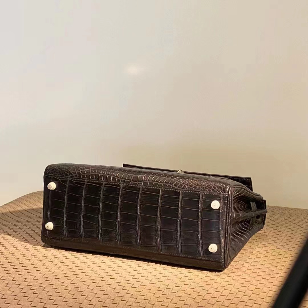 Kelly 25/28cm 美洲鳄鱼 全手工 黑色 金扣 银扣 ️现货