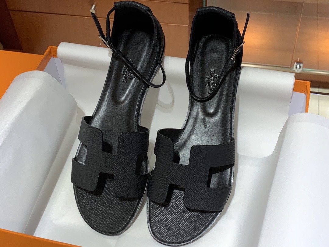 Santorini 爱马仕夏季小牛皮凉鞋 Size:35-41(正码) 纯手工定制 原厂进口牛皮 意大利树羔皮大底