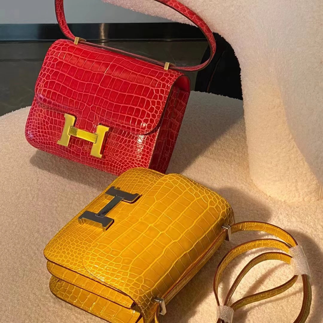 Hermes 爱马仕 Constance18cm 法拉利红 琥珀黄 现货
