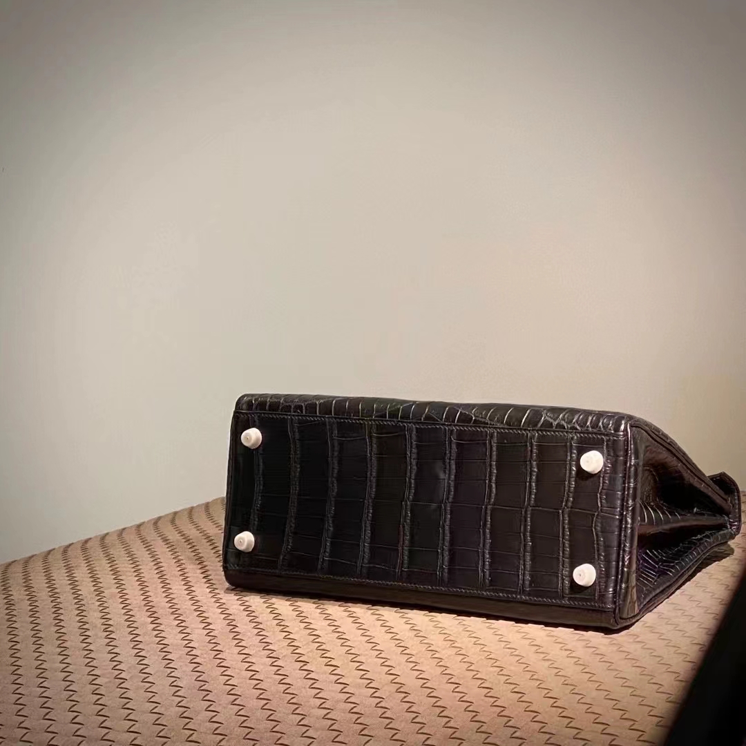 Kelly 25/28cm 美洲鳄鱼 全手工 黑色 金扣 银扣 ️现货