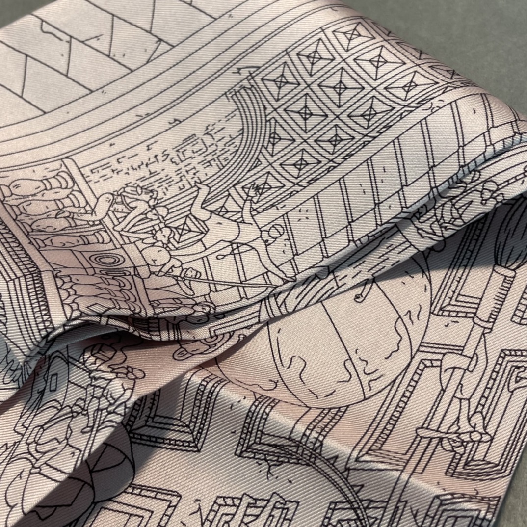 hermes Maxi twilly《福宝大道 》长巾 粉色 Size：10*160cm 100%桑蚕丝