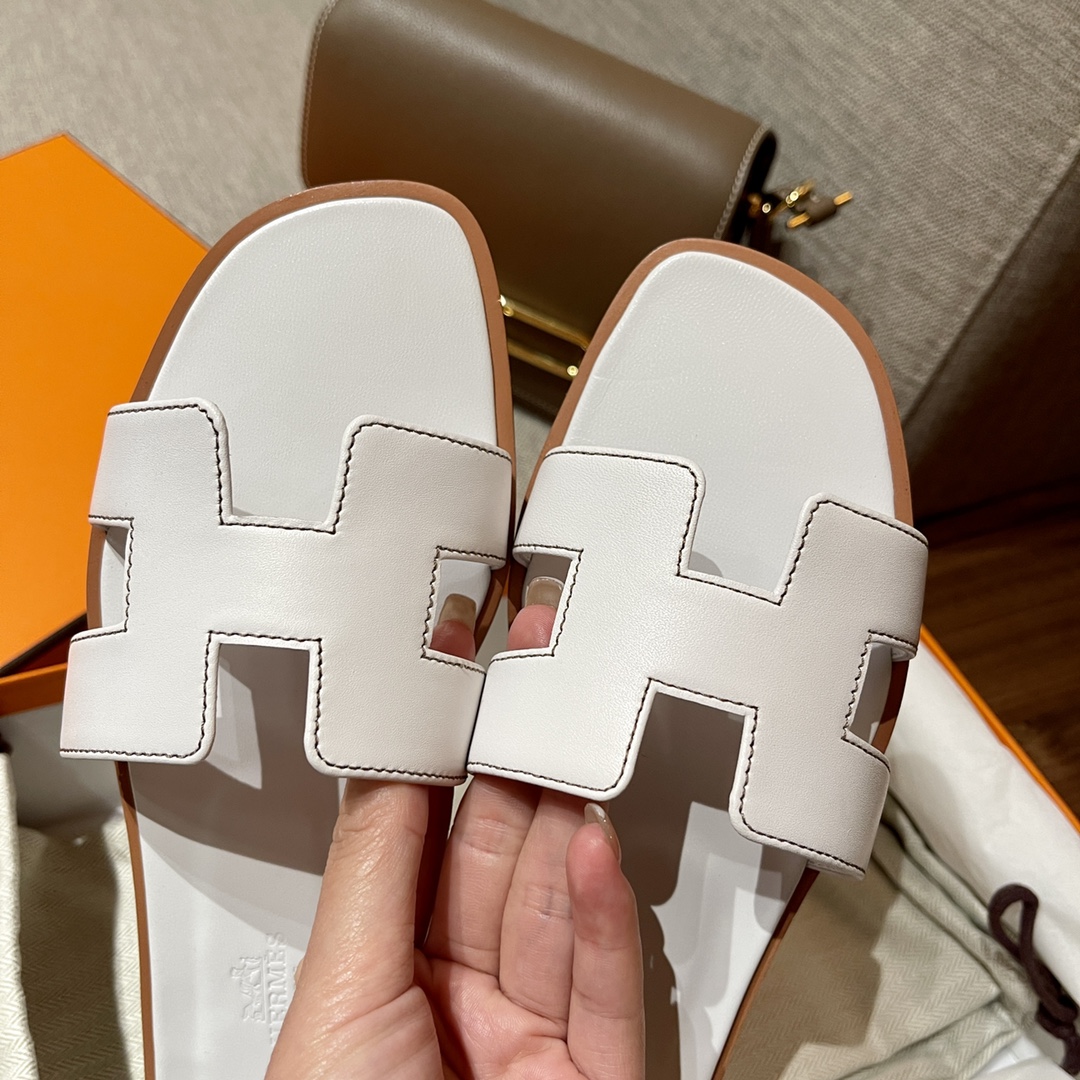 2022最新的H家拖鞋 进口意大利欧洲原A级真皮大底 进口皮质 手工制作 上脚舒适度爆赞 34-41