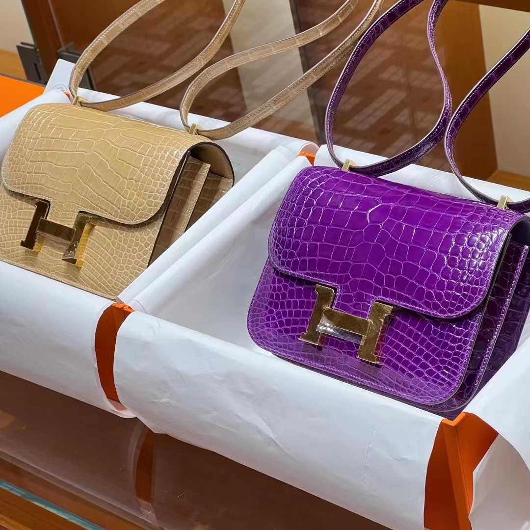 Hermes 爱马仕 Constance18cm 香草色 梦幻紫 现货