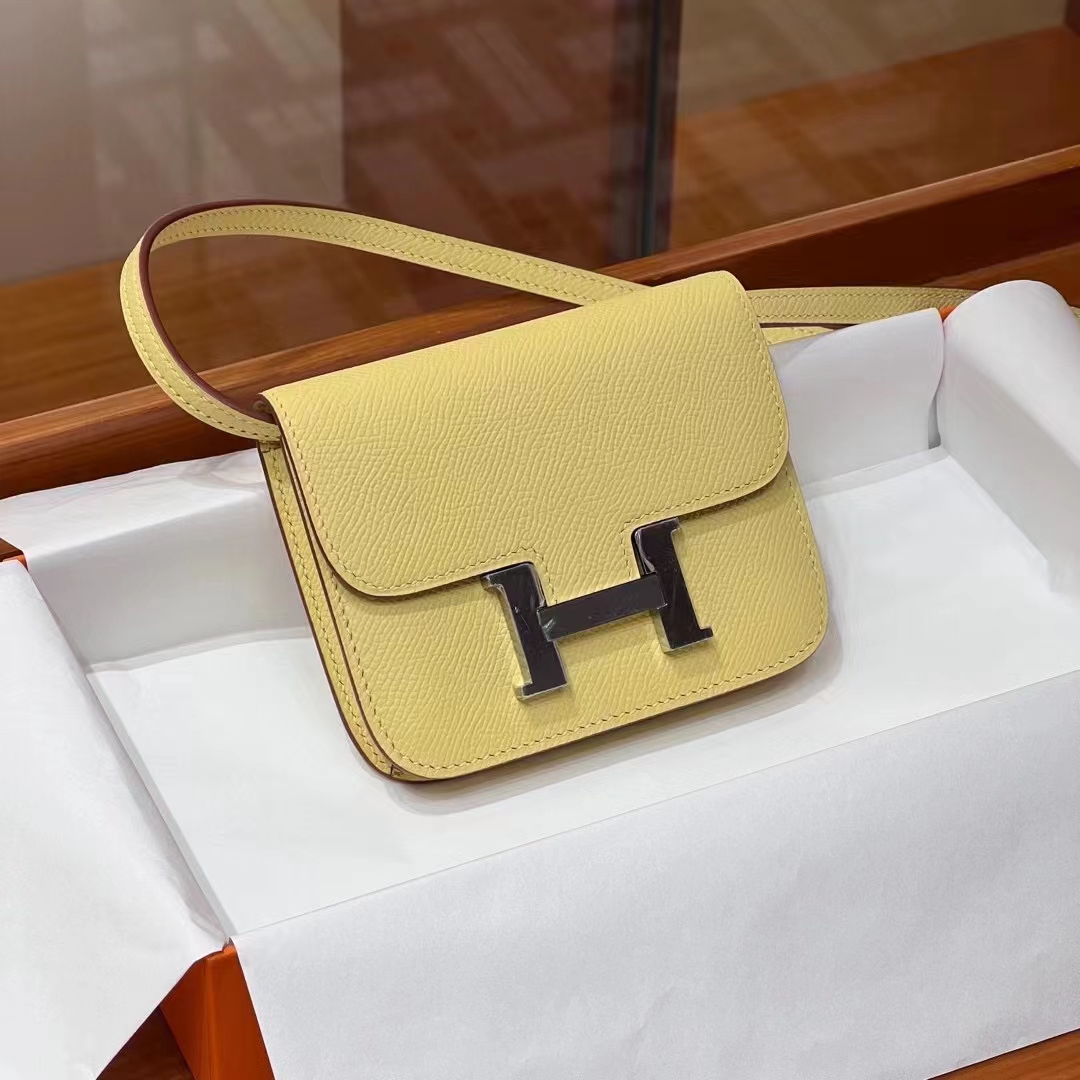 HERMES 爱马仕 【现货】Constance Wallet 1Z 小鸡黄 Epsom 现货 进口蜜蜡线 全手工制作 铂金女王 Birkinmm