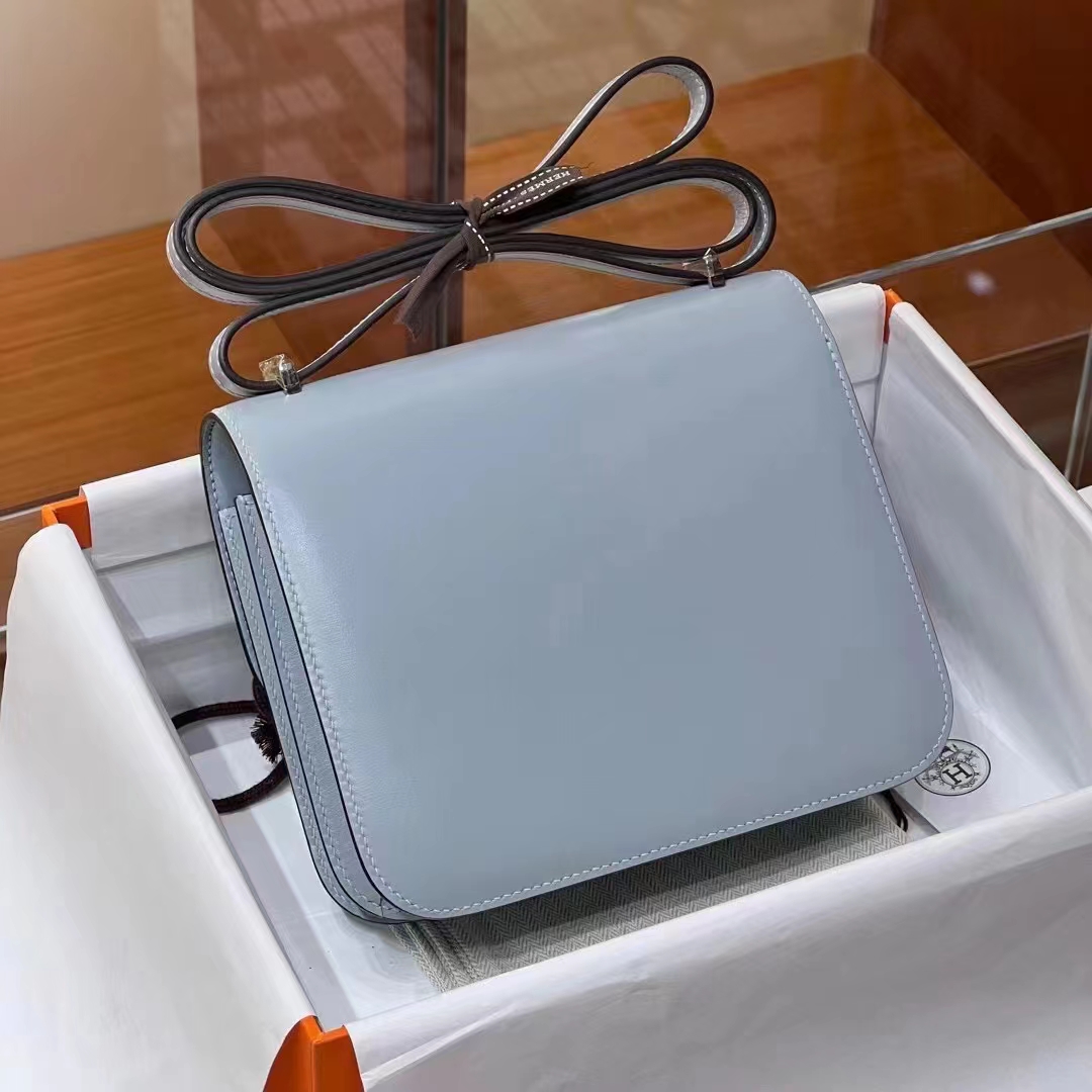 HERMES 爱马仕 【现货】 空姐包 Constance T0 圣杯蓝 BOX 现货 进口蜜蜡线 全手工制作