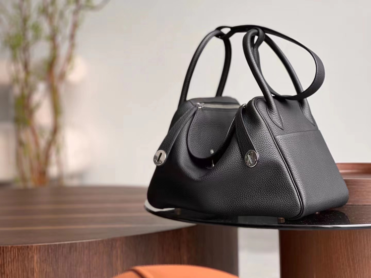 HERMES 爱马仕 Mini Lindy 26cm CC89 Nior 经典黑 进口蜜蜡线 全手工制作
