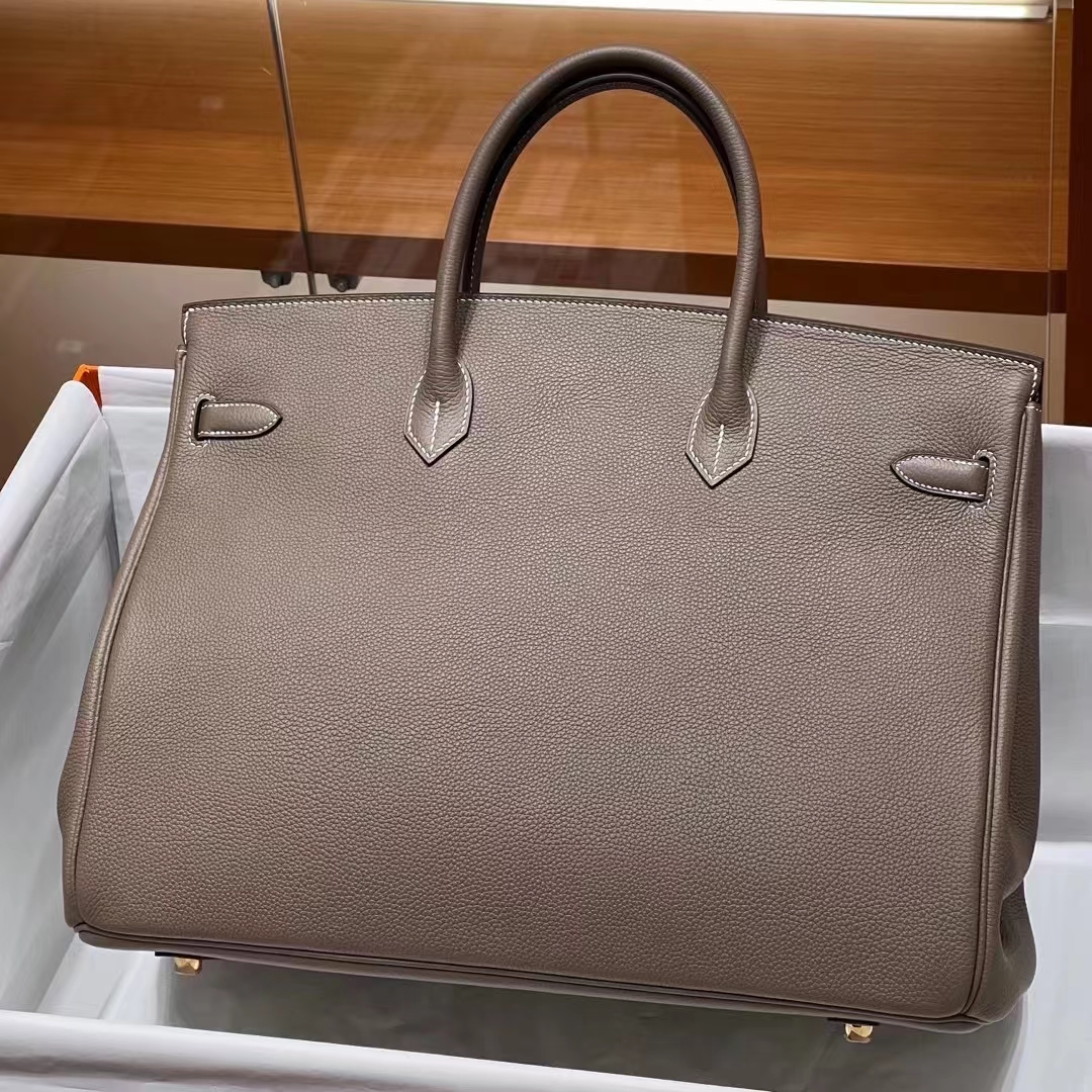 HERMES 爱马仕 【现货】 Birkin 40cm 8C Gri Elephant 大象灰 TOGO皮 进口蜜蜡线 全手工制作