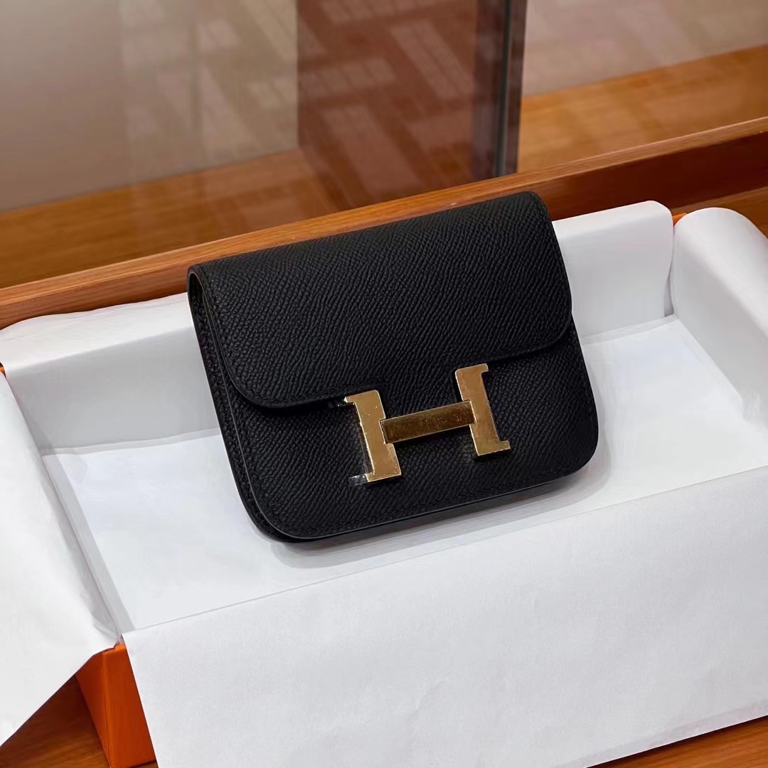 HERMES 爱马仕 【现货】Constance Wallet CC89 Nior 经典黑 Epsom 现货 进口蜜蜡线 全手工制作 铂金女王 Birkinmm