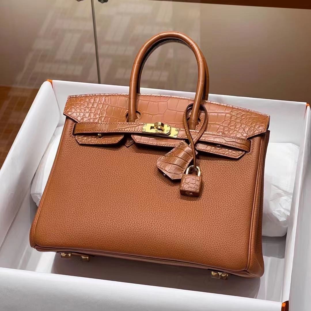HERMES 爱马仕 【现货】 Birkin 25cm CK37 金棕 现货 进口蜜蜡线 全手工制作