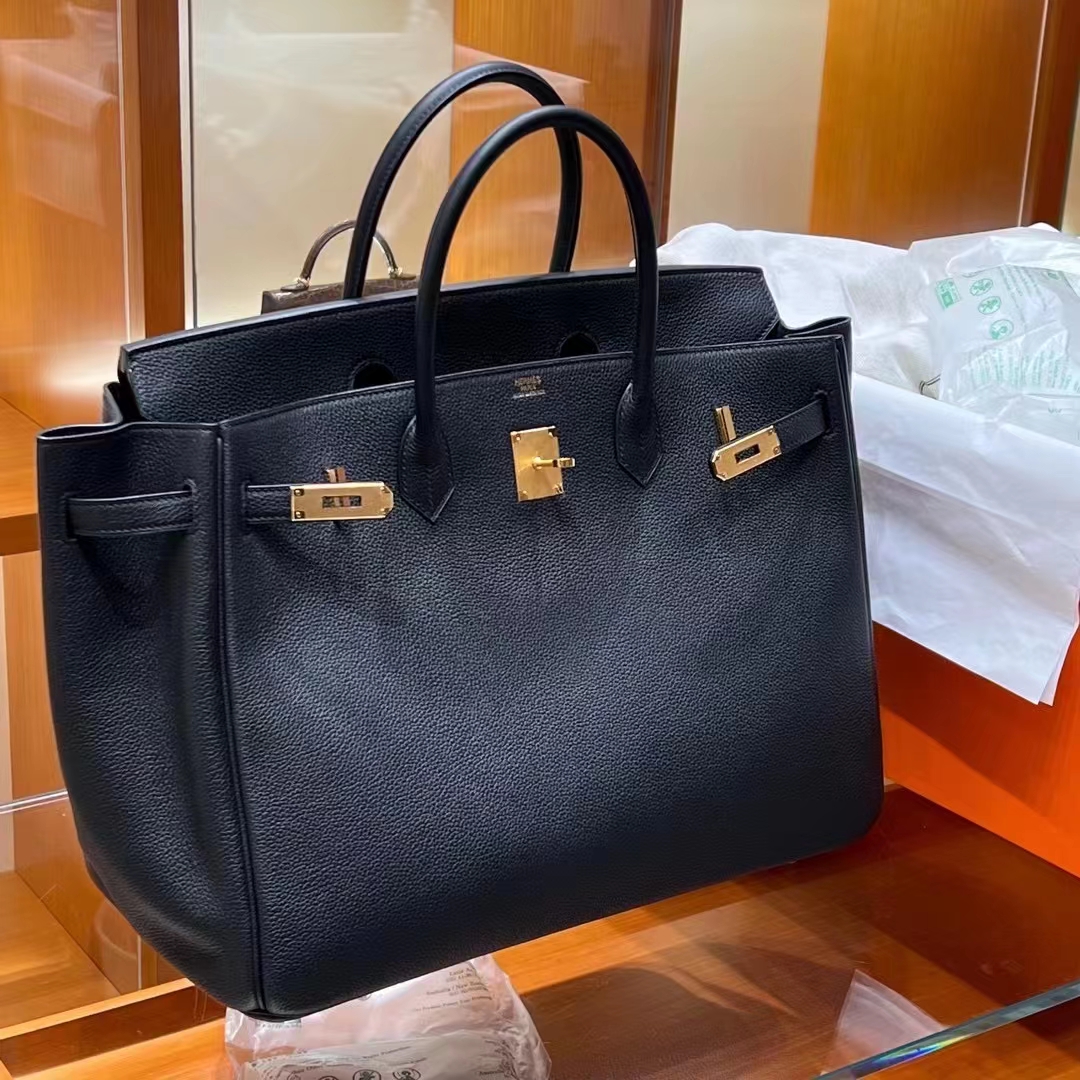 HERMES 爱马仕 【现货】 Birkin 40cm CC89 Nior 经典黑 TOGO皮 进口蜜蜡线 全手工制作