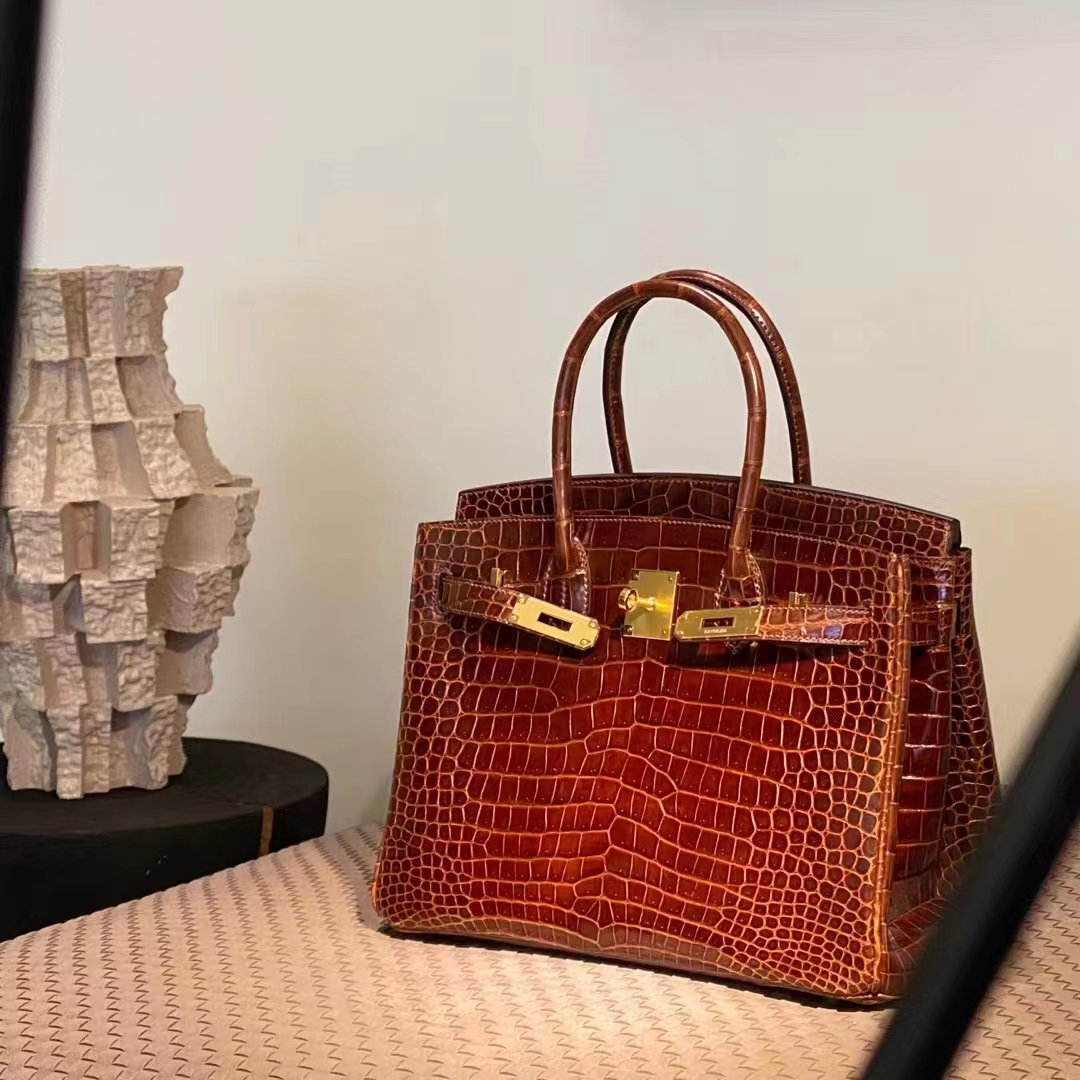 HERMES 爱马仕 Birkin 25CM CC31 蜜糖棕 Alligator 美洲鳄 进口蜜蜡线 全手工制作
