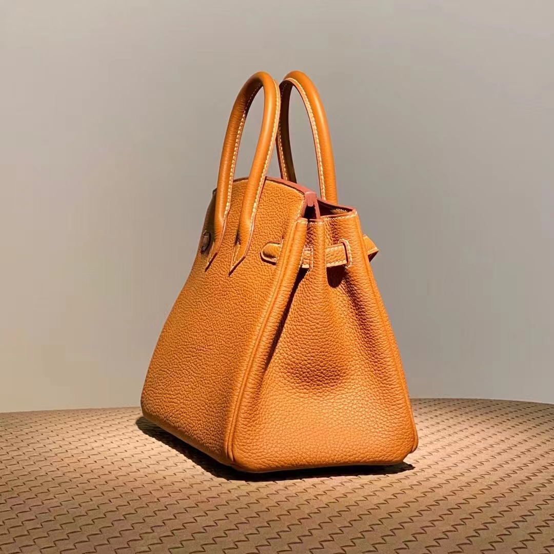 HERMES 爱马仕 【现货】 Birkin 25CM Togo皮 93 Orange 经典橙 现货 进口蜜蜡线 全手工制作