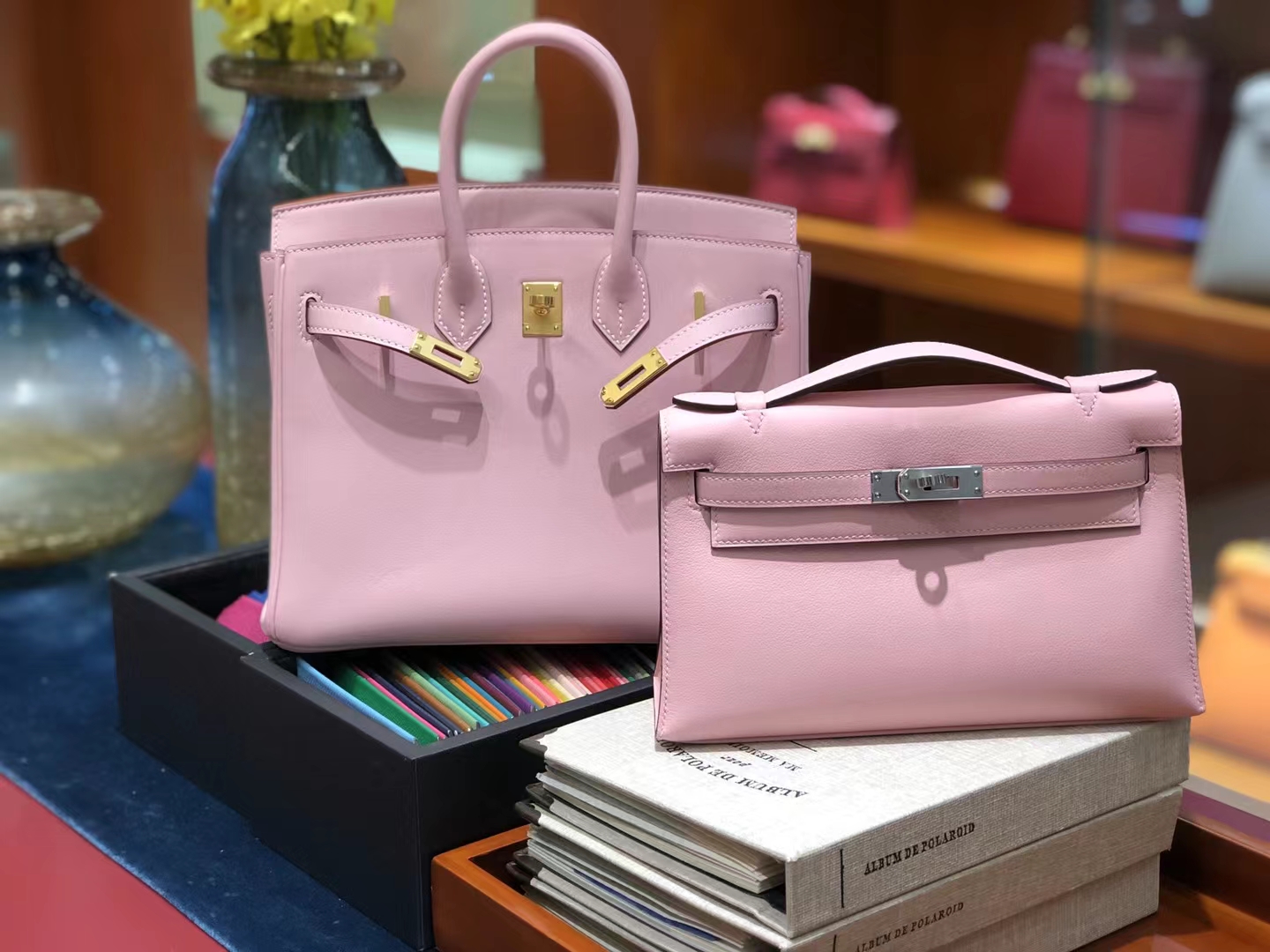 HERMES 爱马仕 【现货】 Birkin 25CM MiniKelly 1 3Q奶昔粉 Swift 现货 进口蜜蜡线 全手工制作