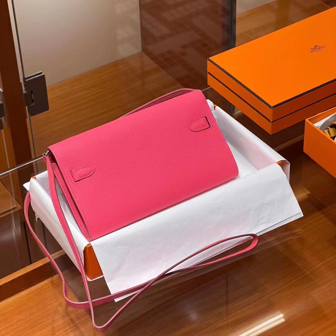 HERMES 爱马仕 【现货】  Kelly To Go Epsom皮 U5 Rose eLipstick 唇膏粉 现货 进口蜜蜡线 全手工制作